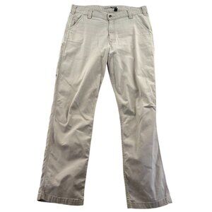 Carhartt Mens Rugged Flex Canvas Work Pants Tag 36x34 Measured 36x33 Khaki Strai